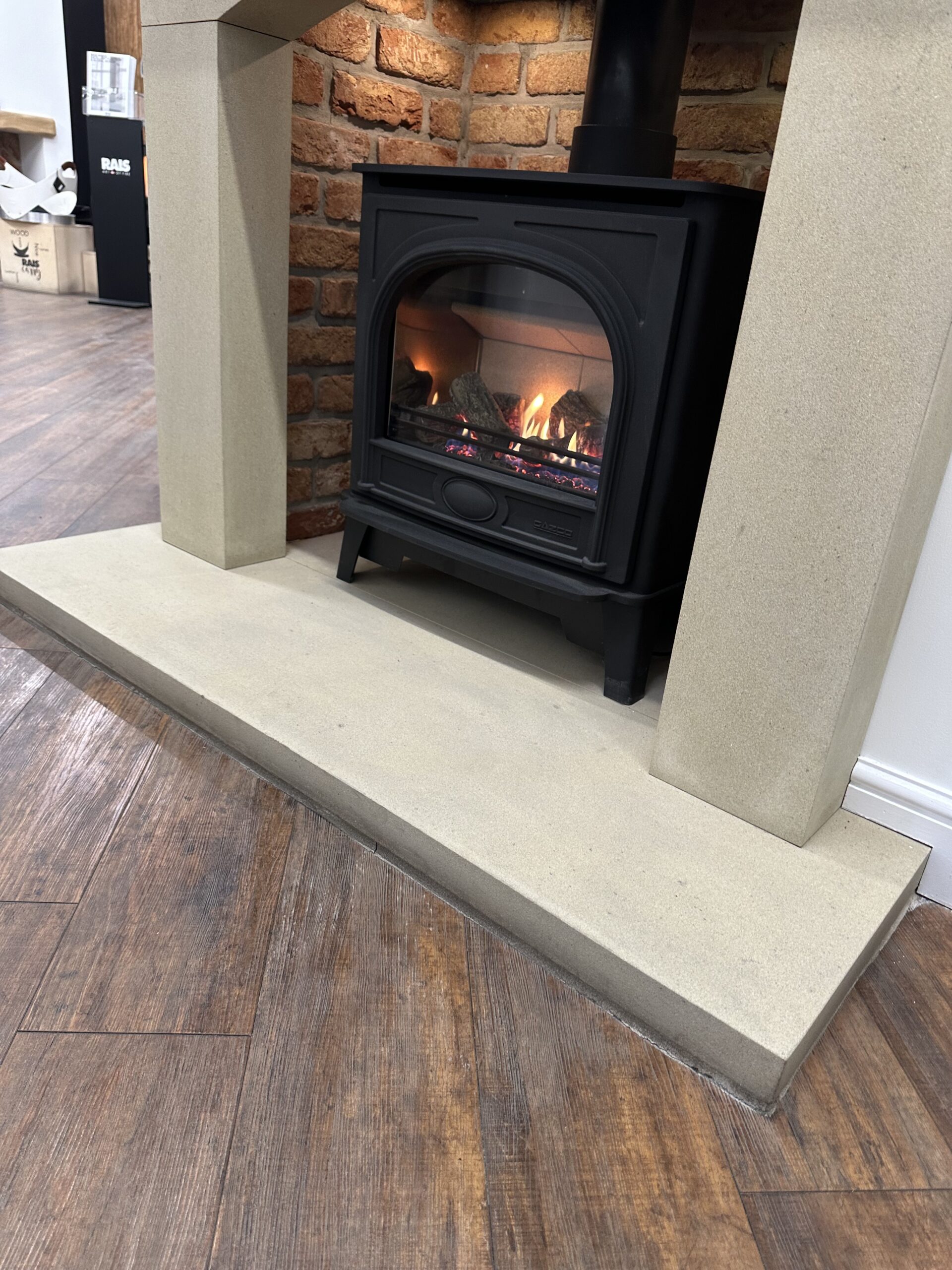 Polished sandstone hearth square edge Yorkshire Stoves & Fireplaces